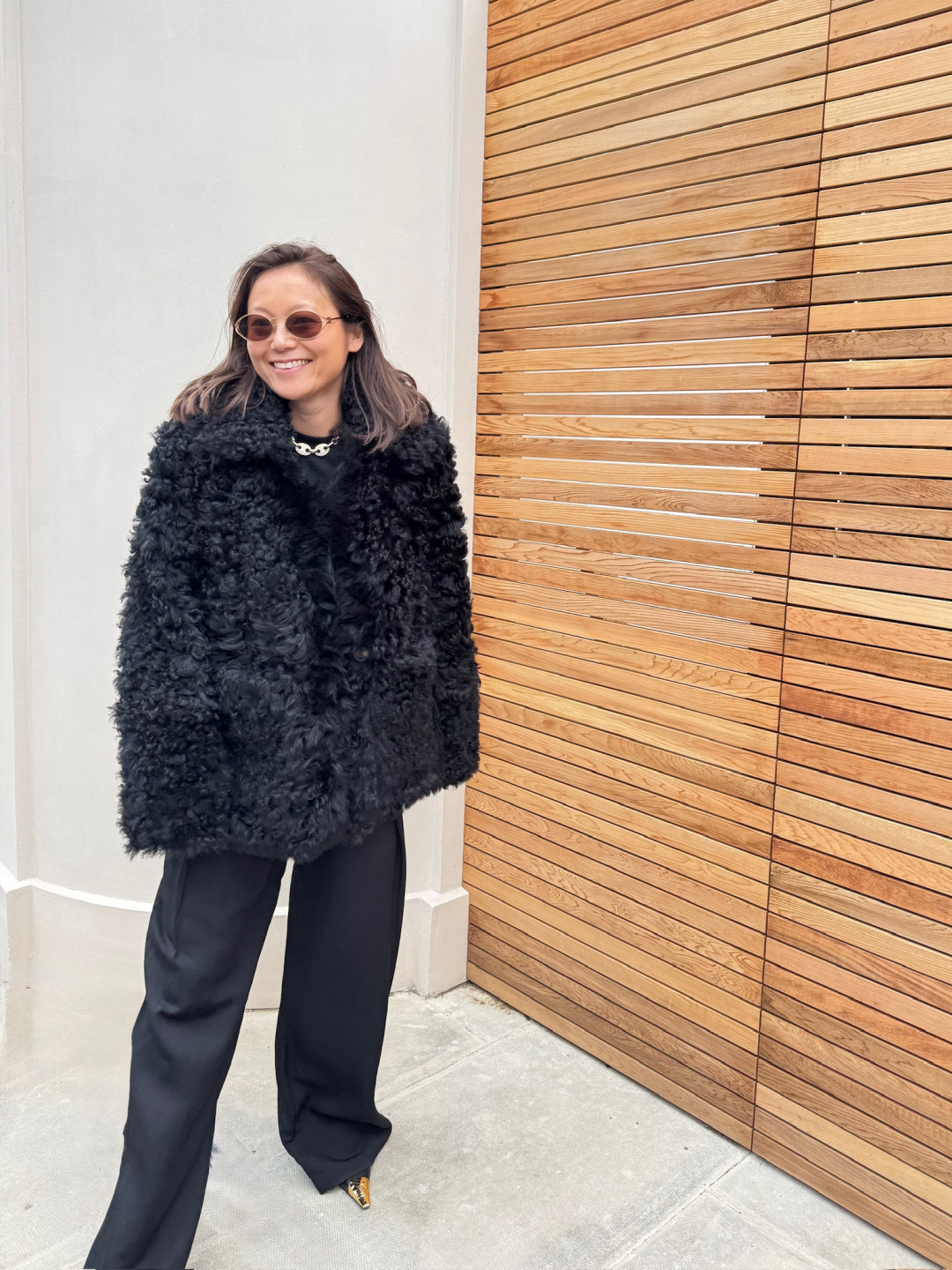 Isabella Shearling Jacket in Black by Curated Crowd Collective on curated-crowd.com
