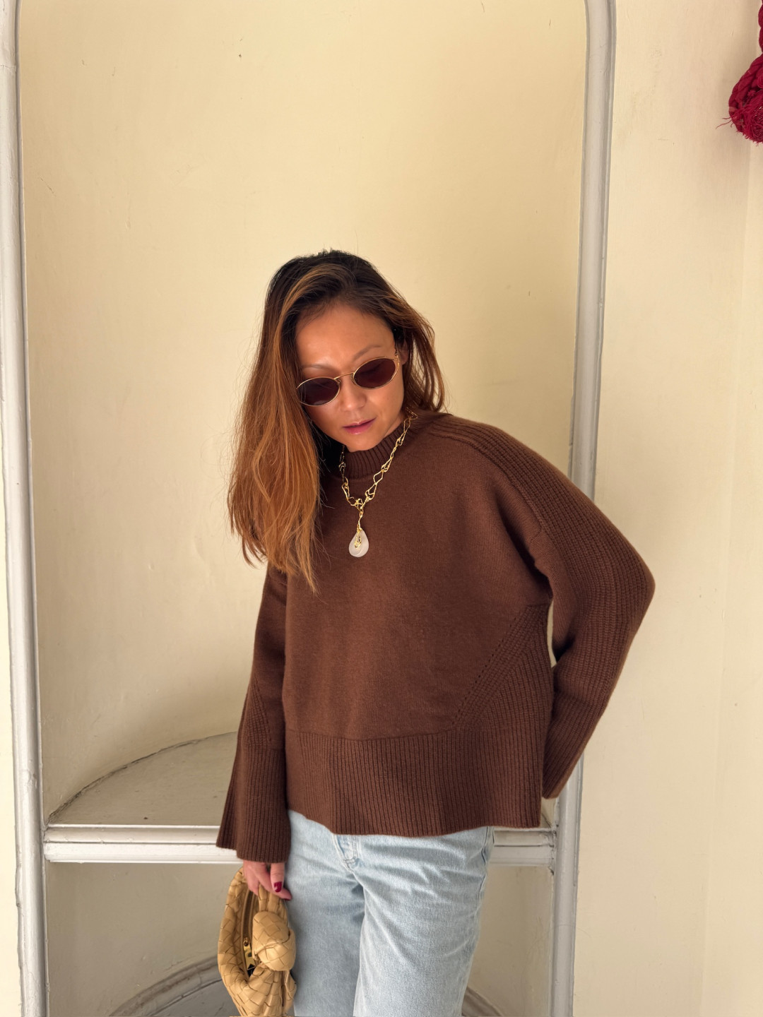 Ribbed Detail Lofty Crew Sweatshirt by LOOP Cashmere on curated-crowd.com