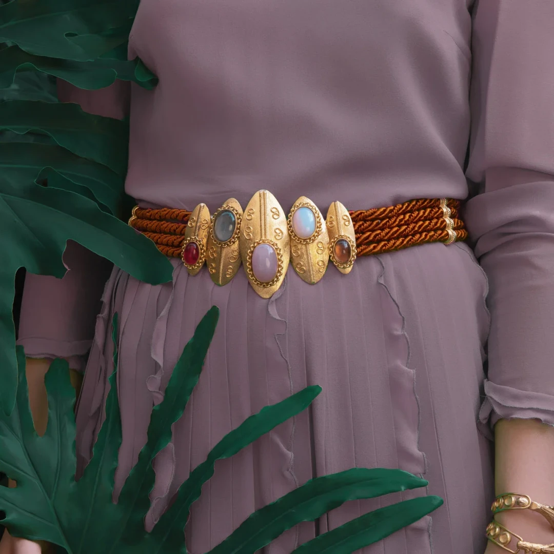 Shield Twisted Cord Belt by Sonia Petroff on curated-crowd.com