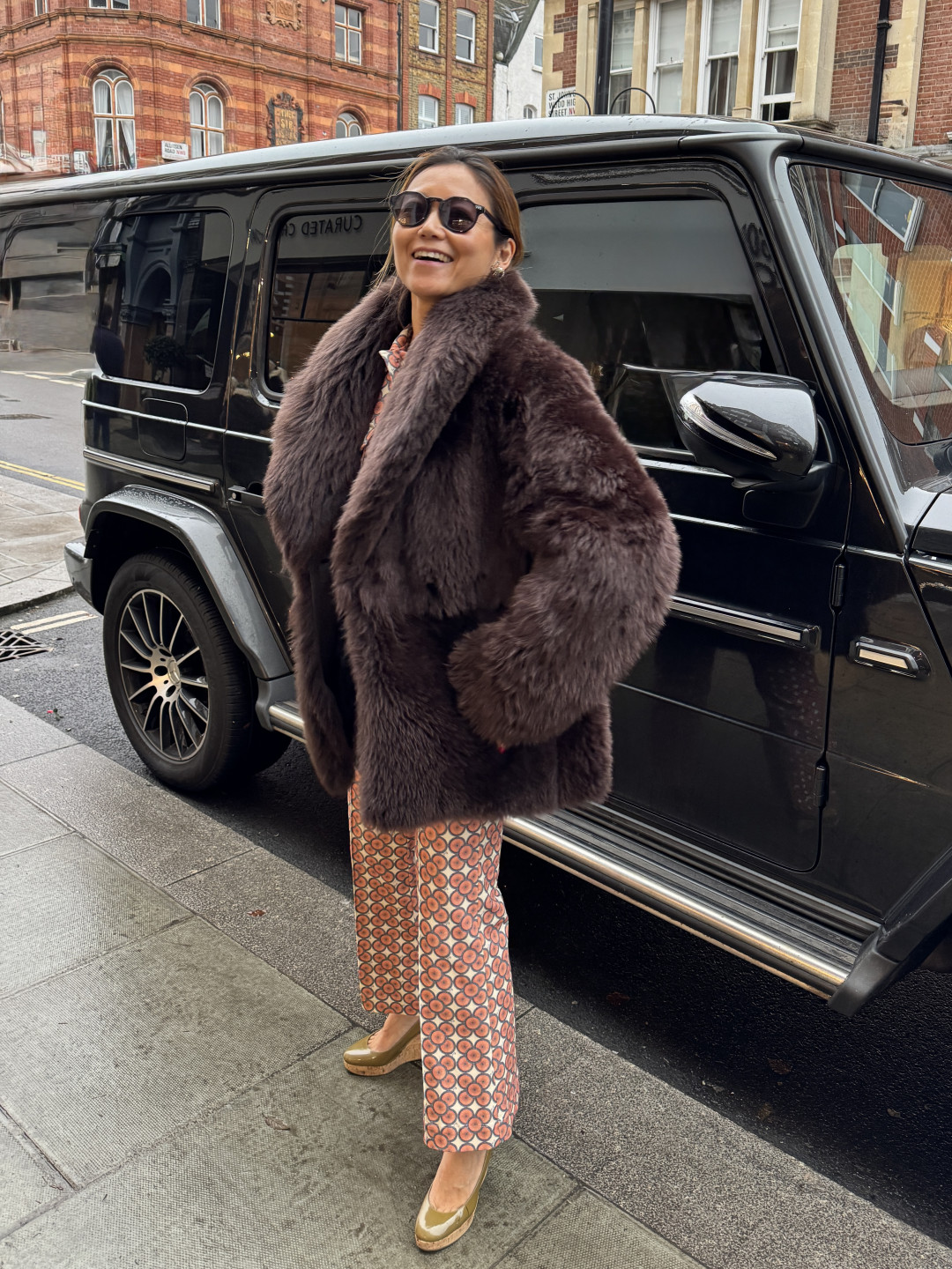 Cindy Shearling Coat in Brown by Curated Crowd Collective on curated-crowd.com