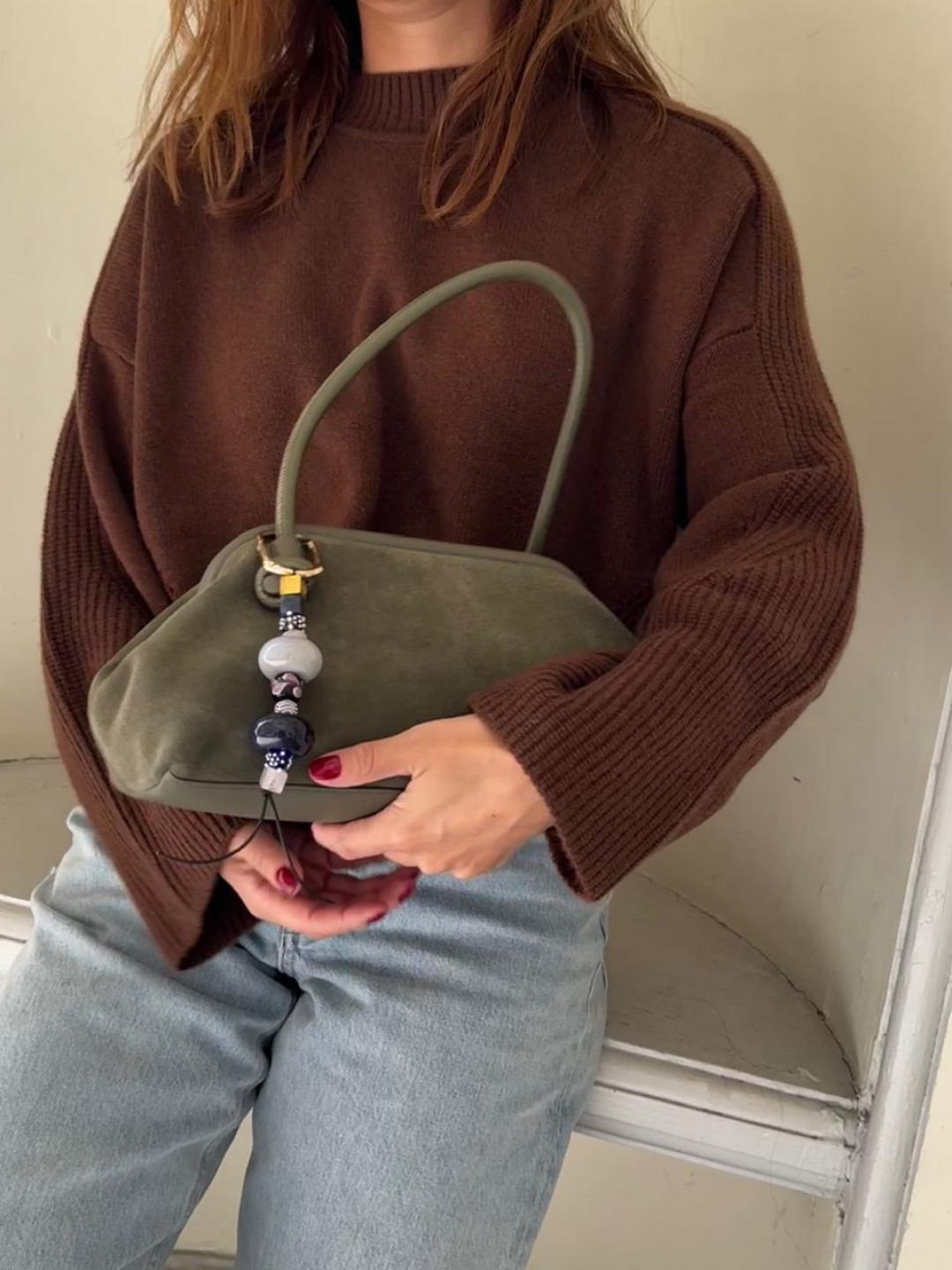 Large Money Bag In Suede by Folklore on curated-crowd.com