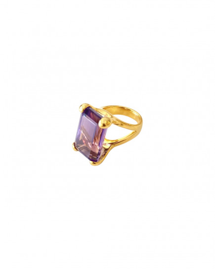 Large Emerald Cut Amethyst Set Cocktail Ring by Tay Jewellery on curated-crowd.com