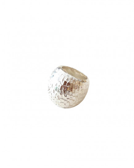 Chiselled Bombe Ring Silver by Tay Jewellery on curated-crowd.com
