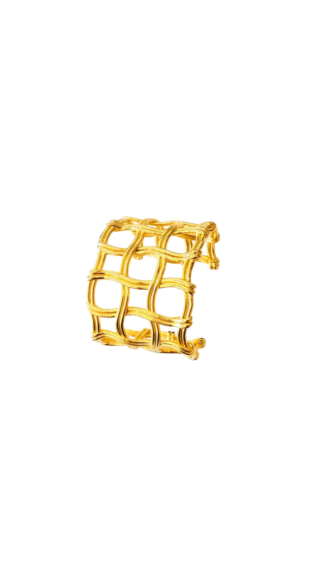 Wide Openwork Wicker Cuff by Tay Jewellery on curated-crowd.com