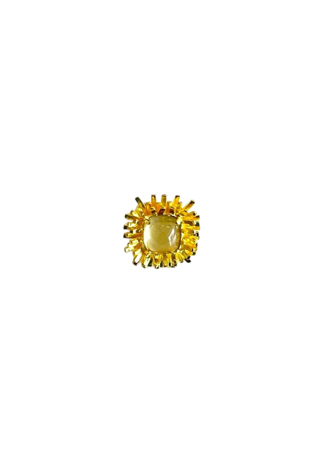 Lemon Quartz Set Urchin Ring by Tay Jewellery on curated-crowd.com