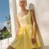 Jamaica Mini Corset Dress in Yellow by AG Studio on curated-crowd.com