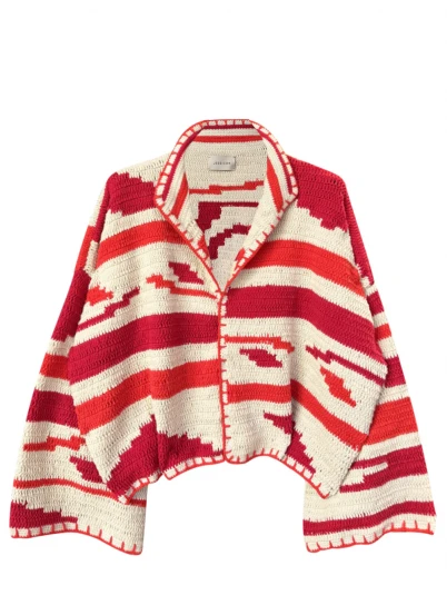 Kiona Jacket Beige/Red by Jessica K on curated-crowd.com