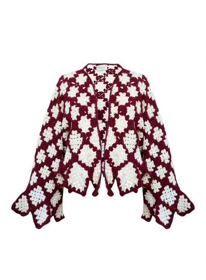 Rosa Cardigan Burgundy by Jessica K on curated-crowd.com