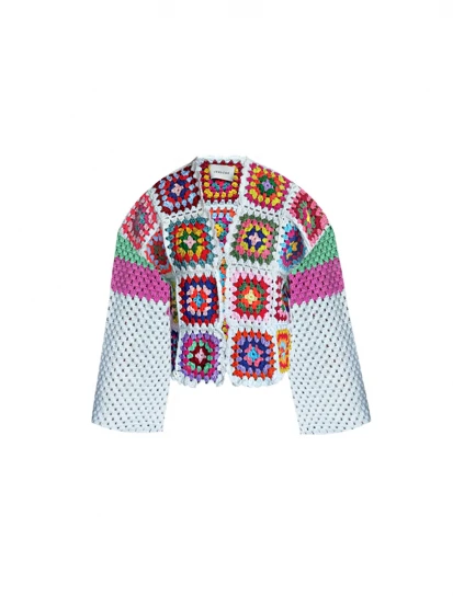 Saray Short Knit Jacket White by Jessica K on curated-crowd.com