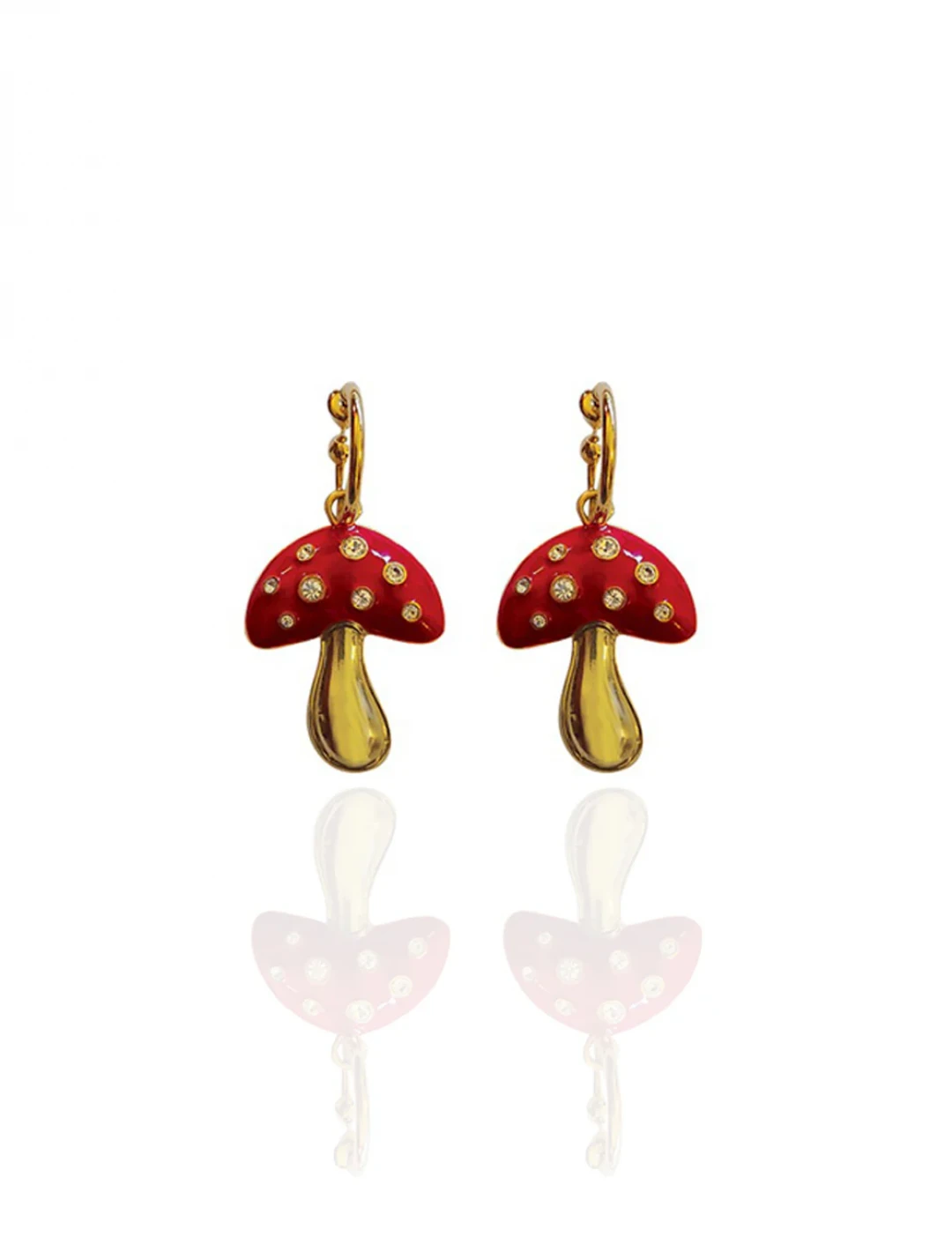 Trumpet Earrings Red by Jessica K on curated-crowd.com