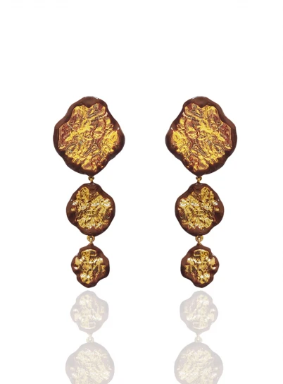 Nia Earrings Brown by Jessica K on curated-crowd.com