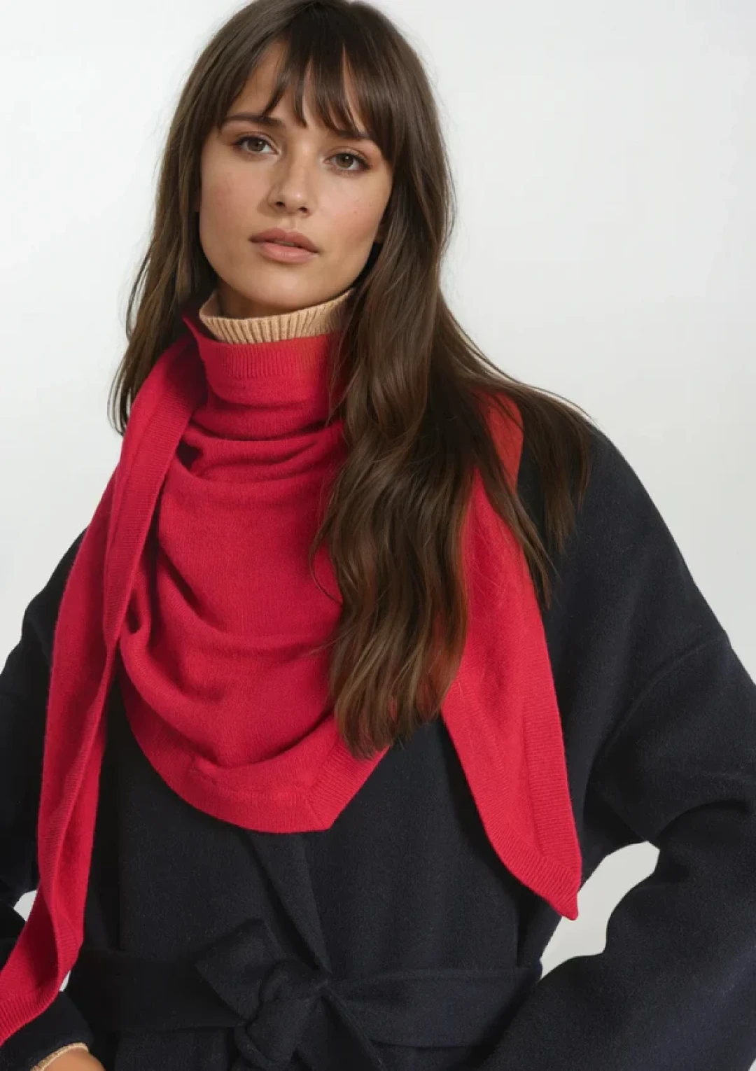 Cashmere Triangle Scarf in Post Box Red by LOOP Cashmere on curated-crowd.com