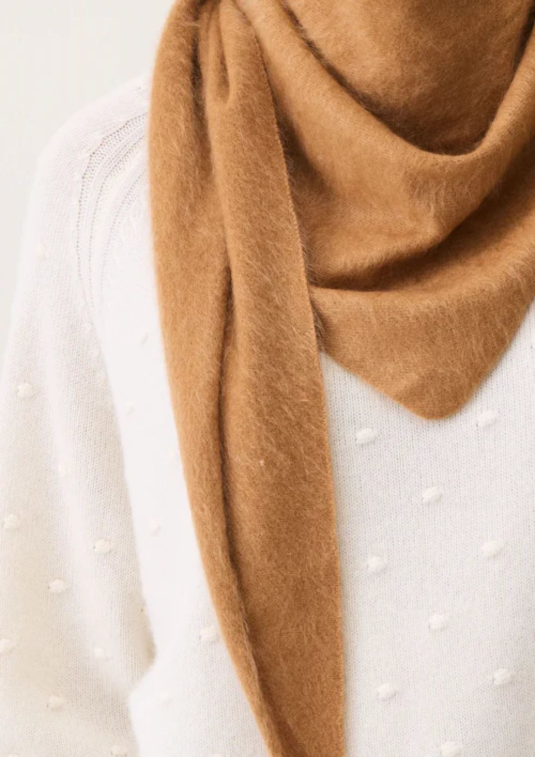 Cashmere Triangle Scarf in Earth Brown by LOOP Cashmere on curated-crowd.com