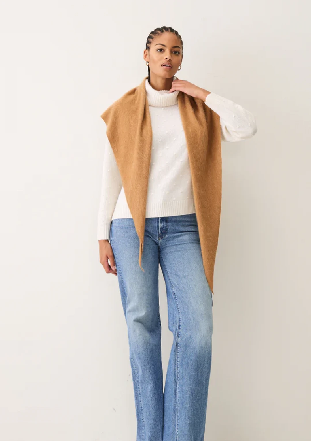 Cashmere Triangle Scarf in Earth Brown by LOOP Cashmere on curated-crowd.com