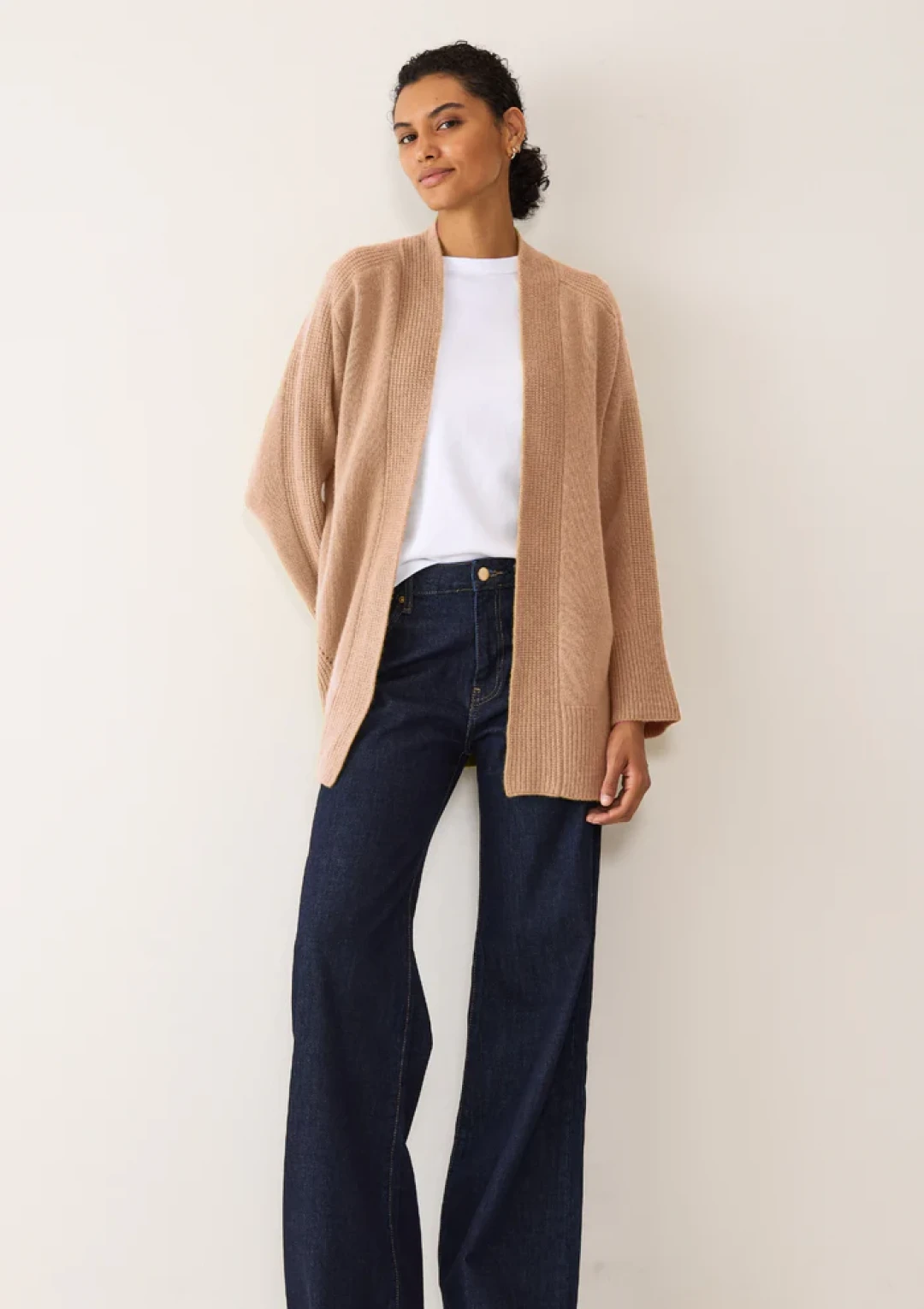Ribbed Detail Edge To Edge Cardigan by LOOP Cashmere on curated-crowd.com