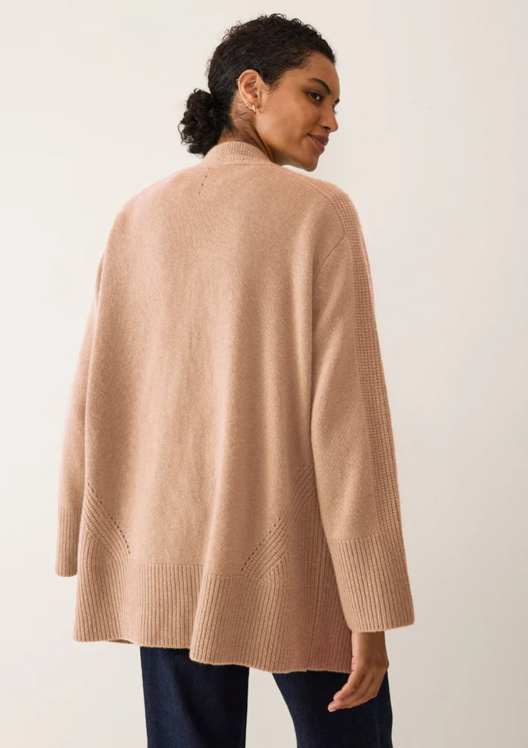 Ribbed Detail Edge To Edge Cardigan by LOOP Cashmere on curated-crowd.com