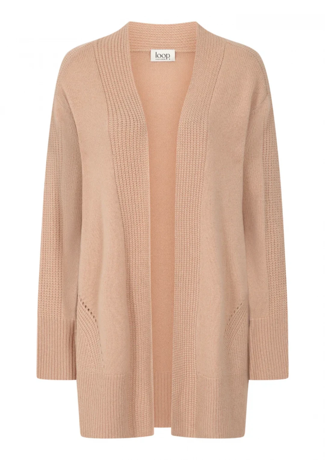 Ribbed Detail Edge To Edge Cardigan by LOOP Cashmere on curated-crowd.com