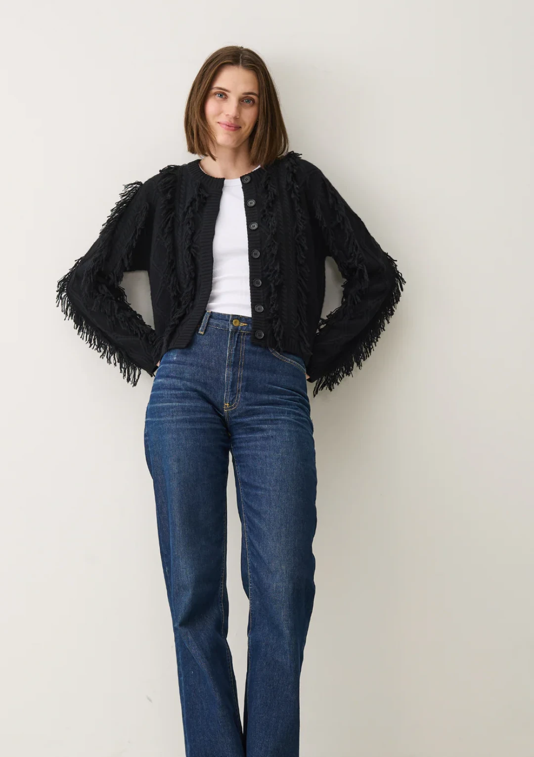 Fringe Cable Jacket by LOOP Cashmere on curated-crowd.com
