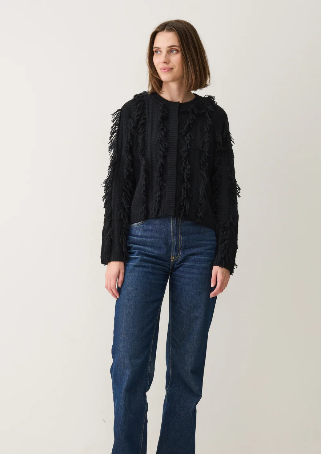 Fringe Cable Jacket by LOOP Cashmere on curated-crowd.com