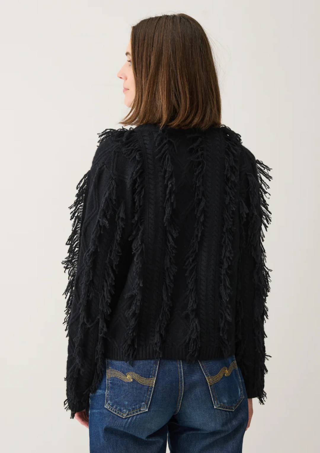 Fringe Cable Jacket by LOOP Cashmere on curated-crowd.com
