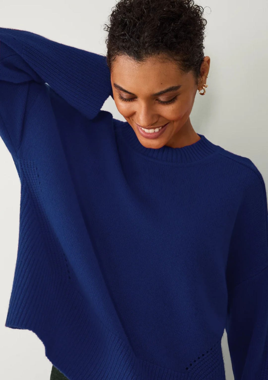 Ribbed Detail Lofty Crew Sweatshirt by LOOP Cashmere on curated-crowd.com