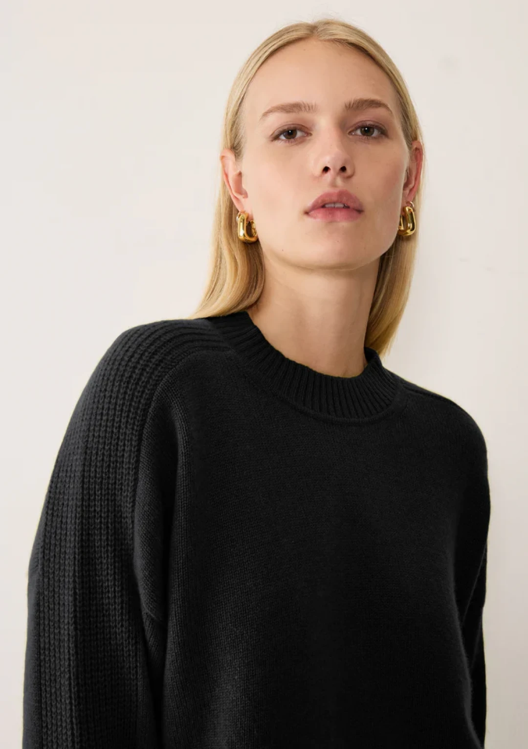 Ribbed Detail Lofty Crew Sweatshirt by LOOP Cashmere on curated-crowd.com