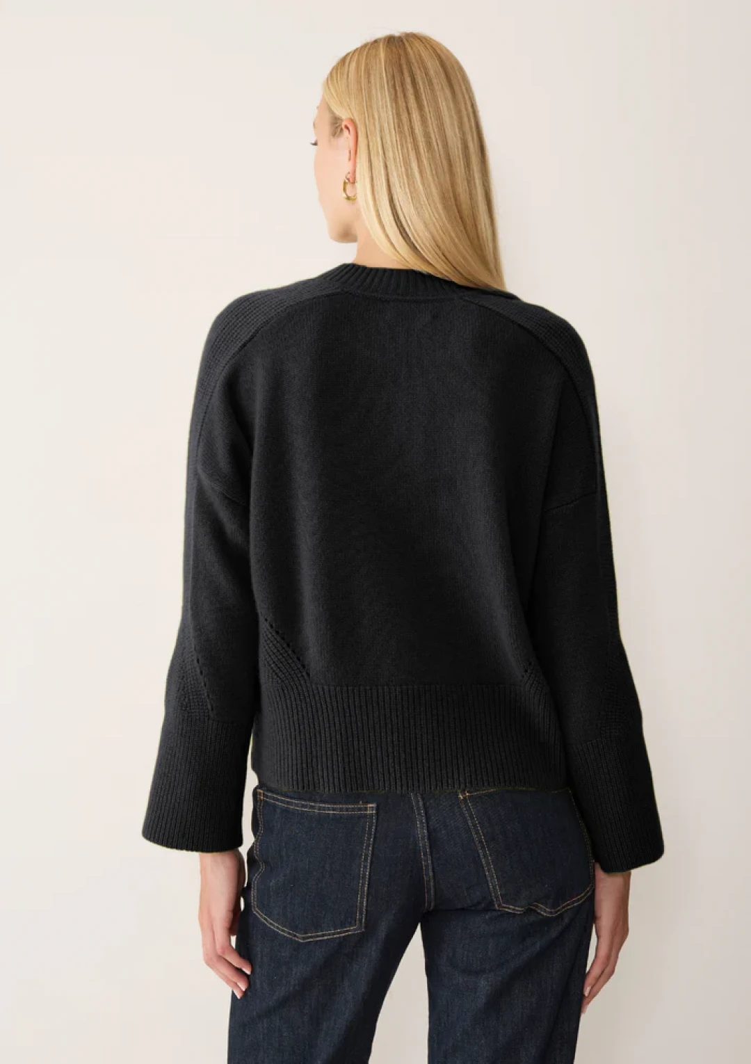 Ribbed Detail Lofty Crew Sweatshirt by LOOP Cashmere on curated-crowd.com