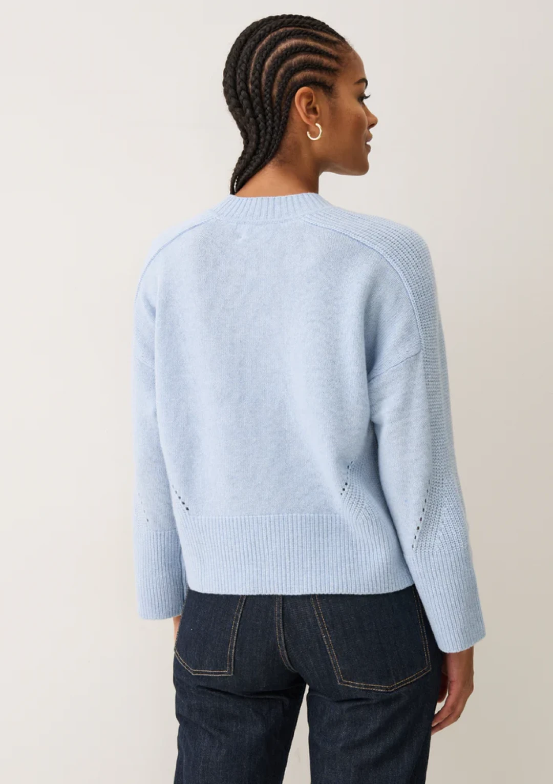 Ribbed Detail Lofty Crew Sweatshirt by LOOP Cashmere on curated-crowd.com
