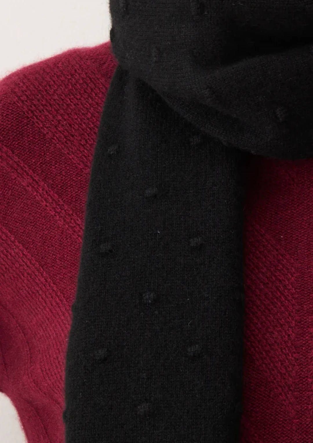 Bobble Scarf in Black by LOOP Cashmere on curated-crowd.com