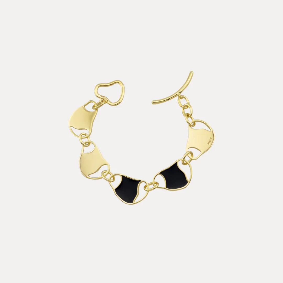 Camille Duo Bracelet in Mother of Pearl and Black by BOULO on curated-crowd.com