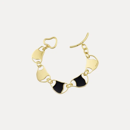 Camille Duo Bracelet in Mother of Pearl and Black by BOULO on curated-crowd.com