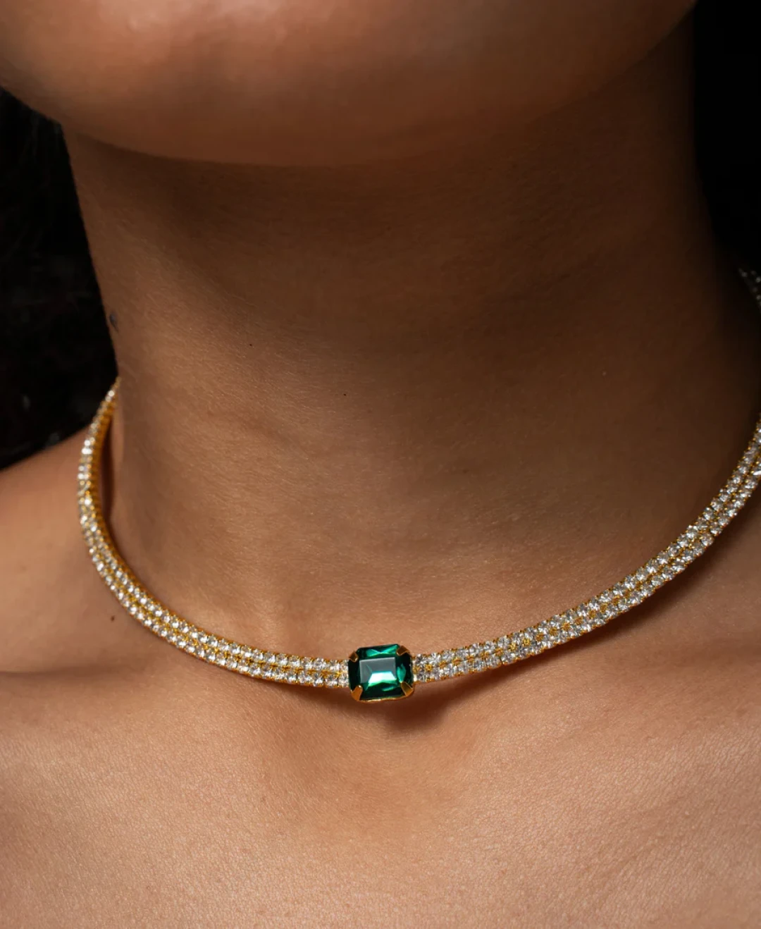 Midnight Choker Yellow Gold and White by Talita London on curated-crowd.com