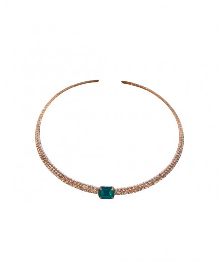 Midnight Rose Gold/Emerald Choker by Talita on curated-crowd.com
