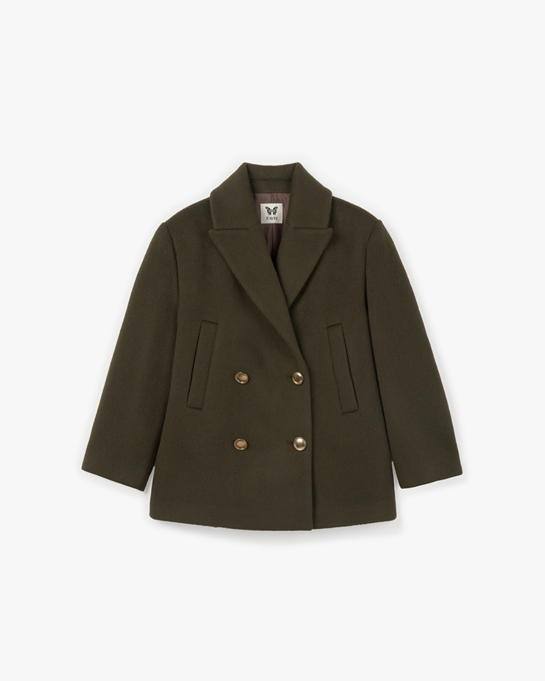 Jude Alpaca Wool Peacoat by FAYRI on curated-crowd.com