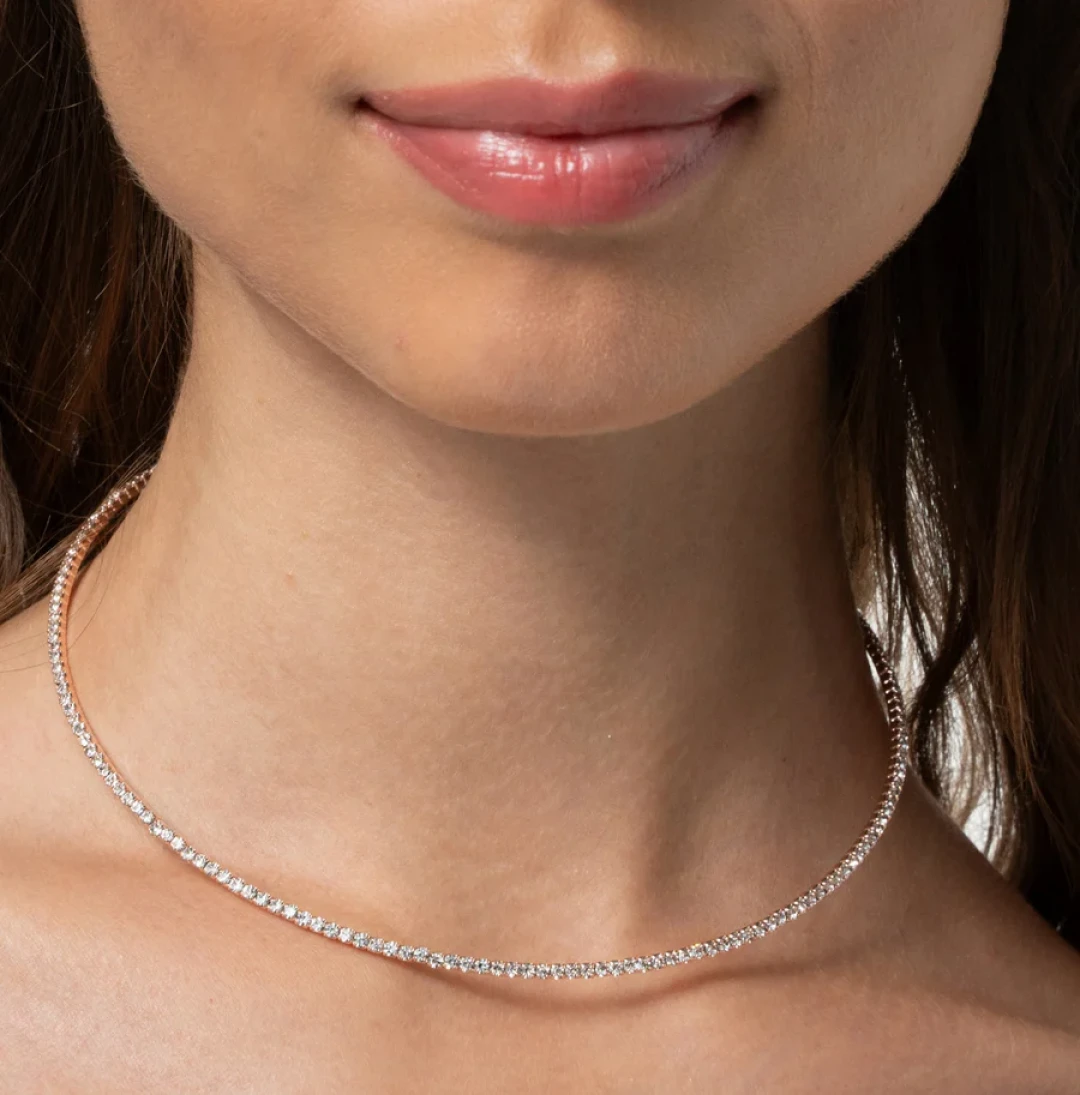 Inner Light Choker Rose Gold and White by Talita London on curated-crowd.com