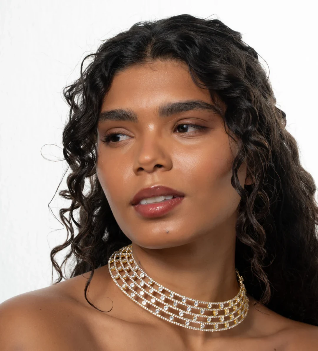 Echo Choker Yellow Gold and White by Talita London on curated-crowd.com