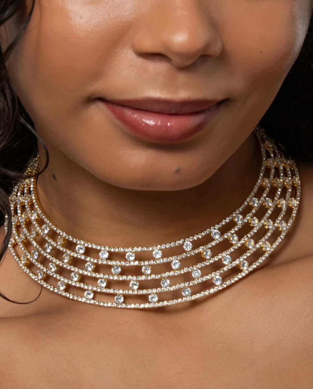 Echo Choker Yellow Gold and White by Talita London on curated-crowd.com