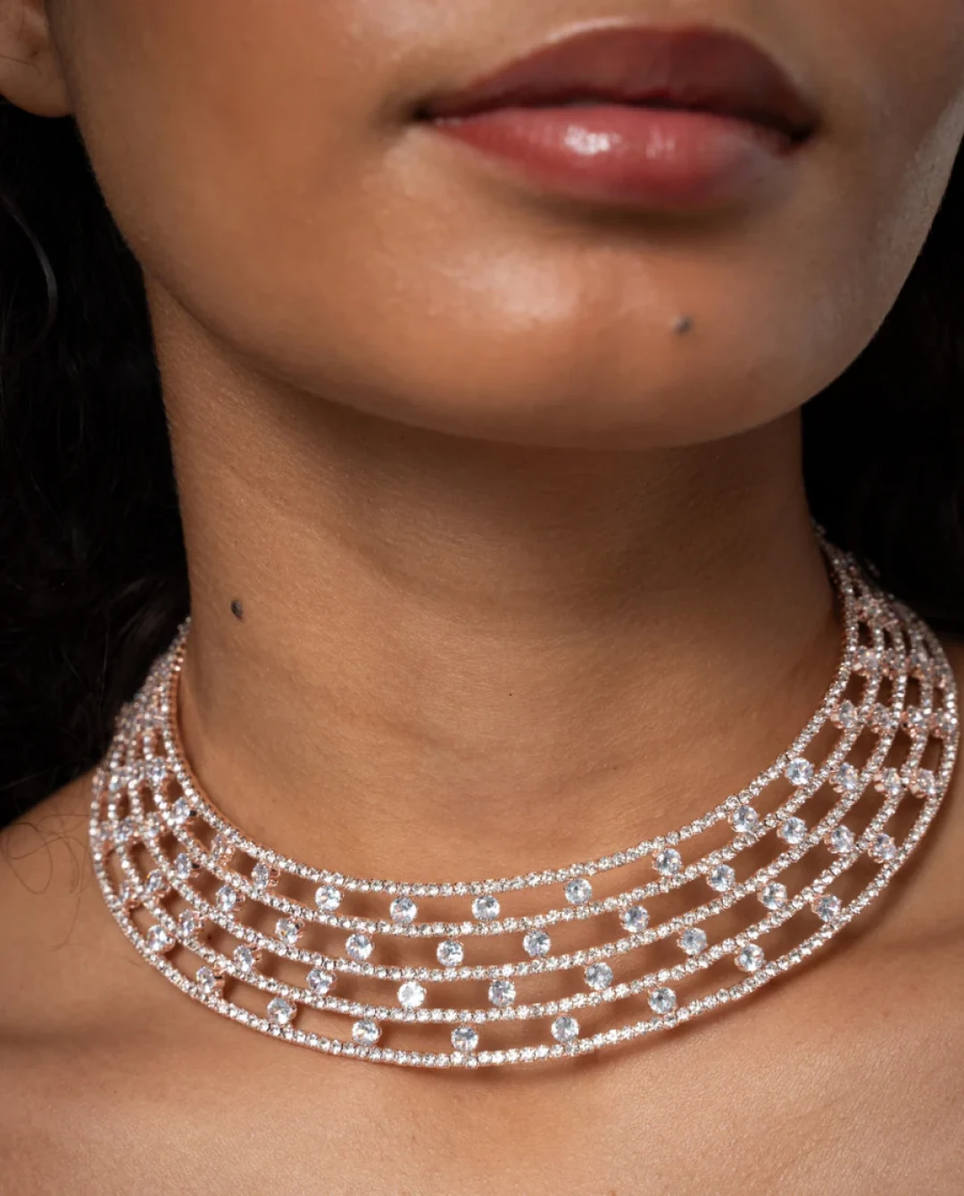 Echo Choker Rose Gold and White by Talita London on curated-crowd.com