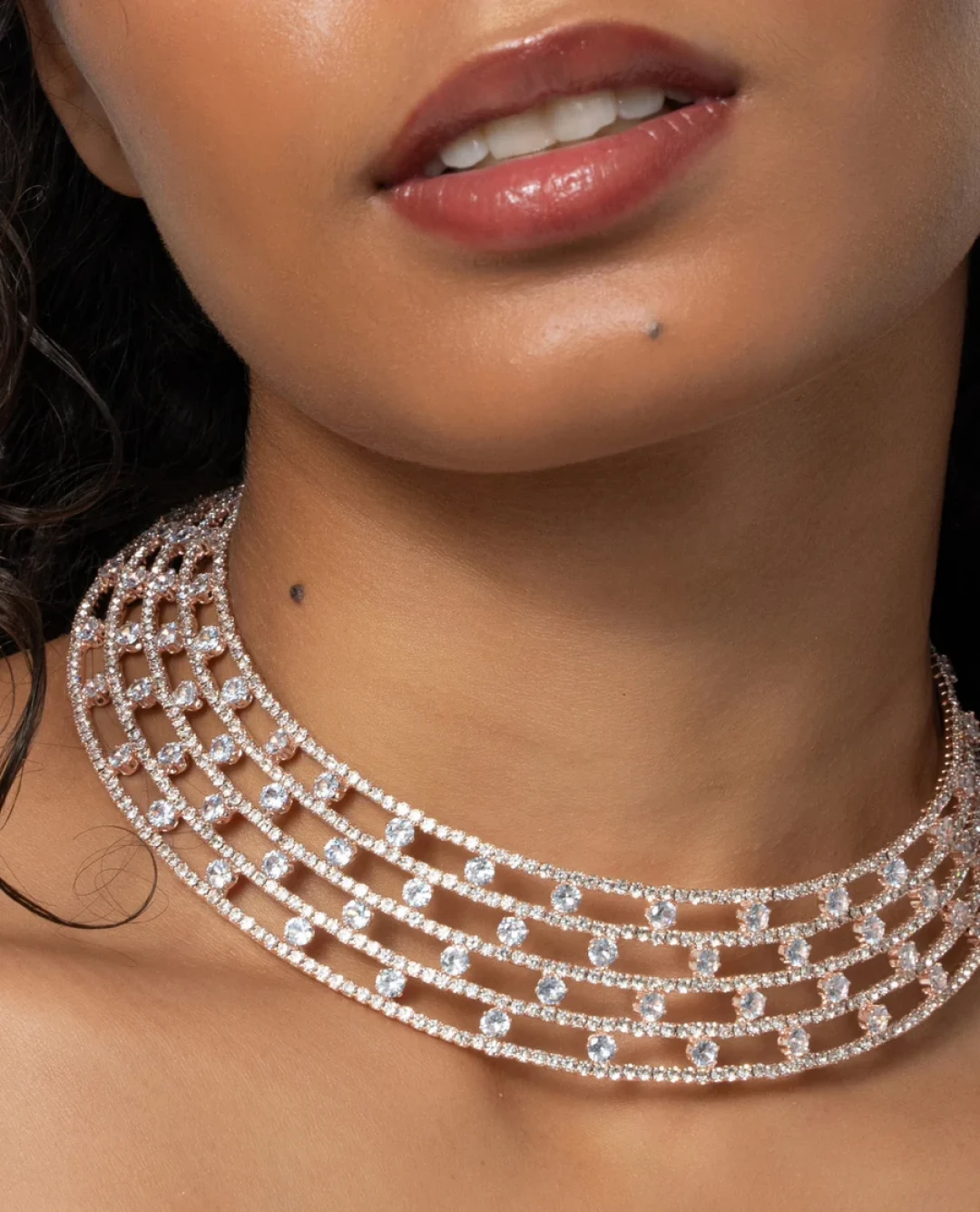 Echo Choker Rose Gold and White by Talita London on curated-crowd.com