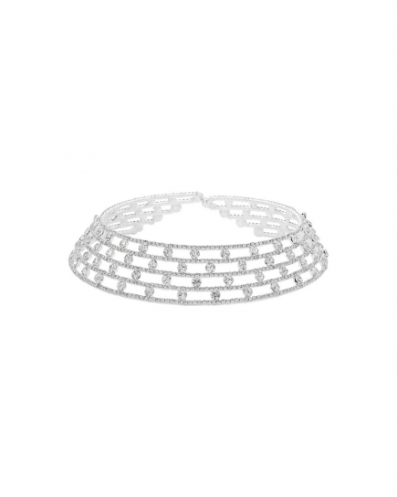 Echo Choker Silver and White by Talita London on curated-crowd.com