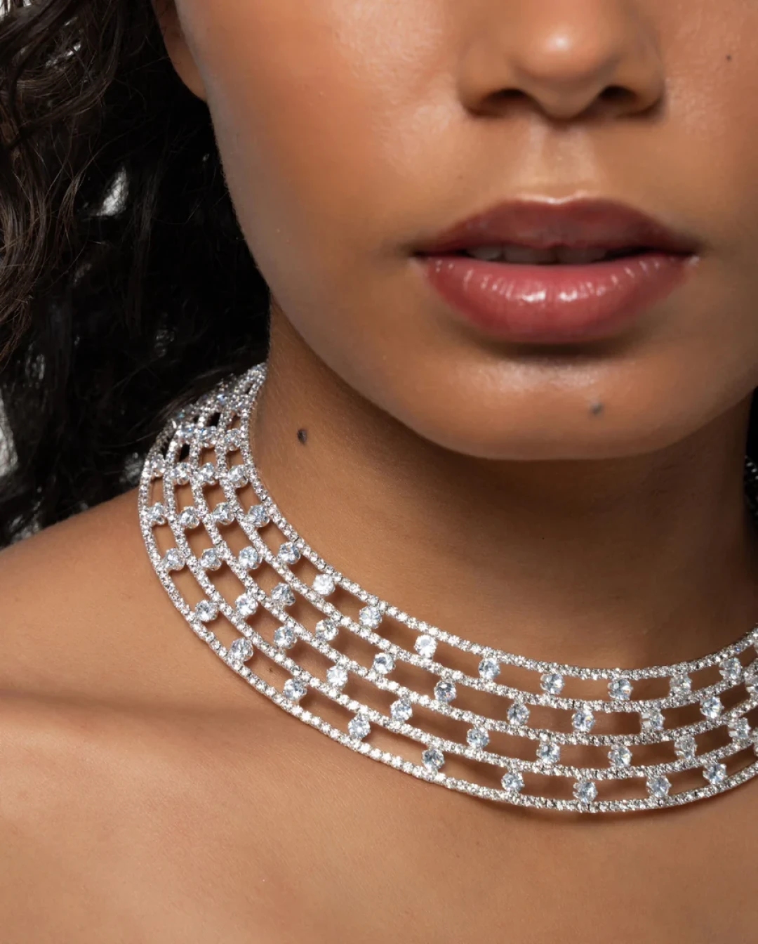 Echo Choker Silver and White by Talita London on curated-crowd.com