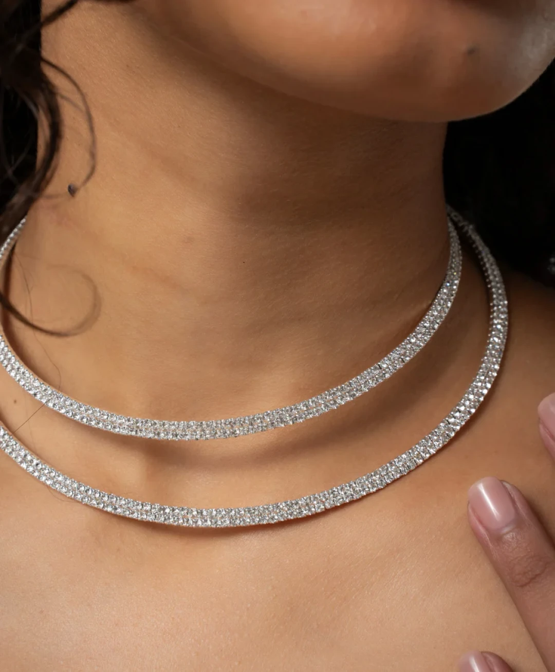 Labyrinth Choker Silver and White by Talita London on curated-crowd.com