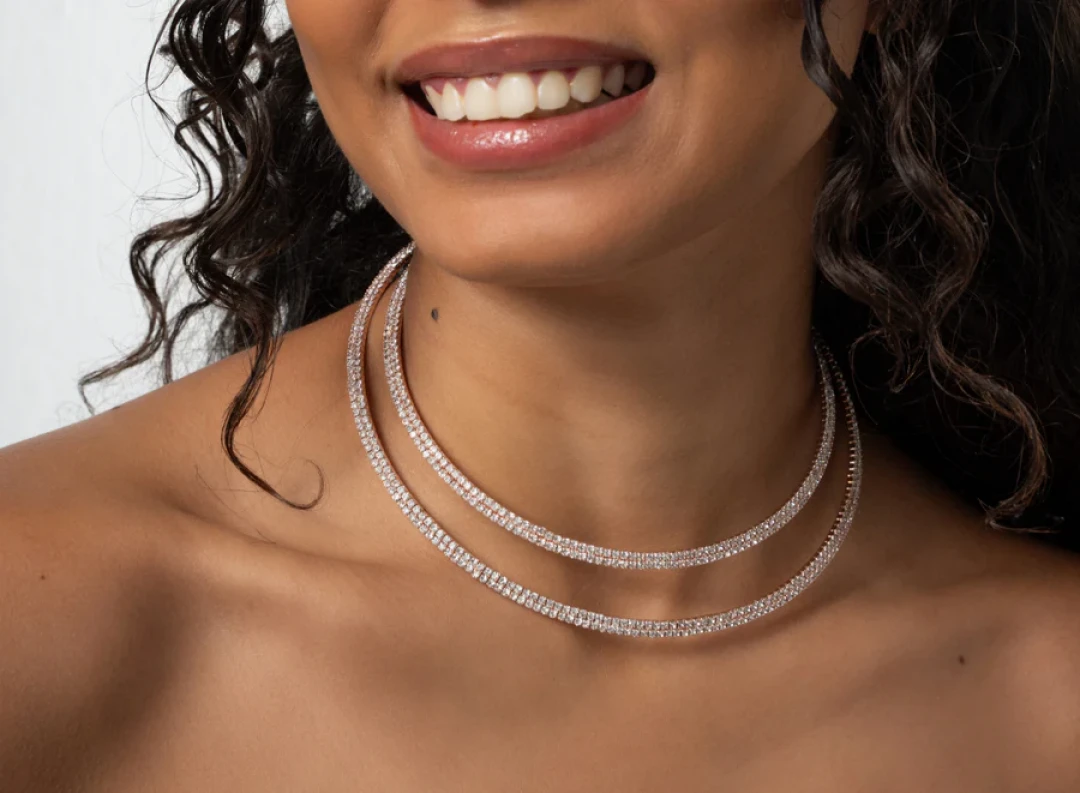 Labyrinth Choker Rose Gold and White by Talita London on curated-crowd.com
