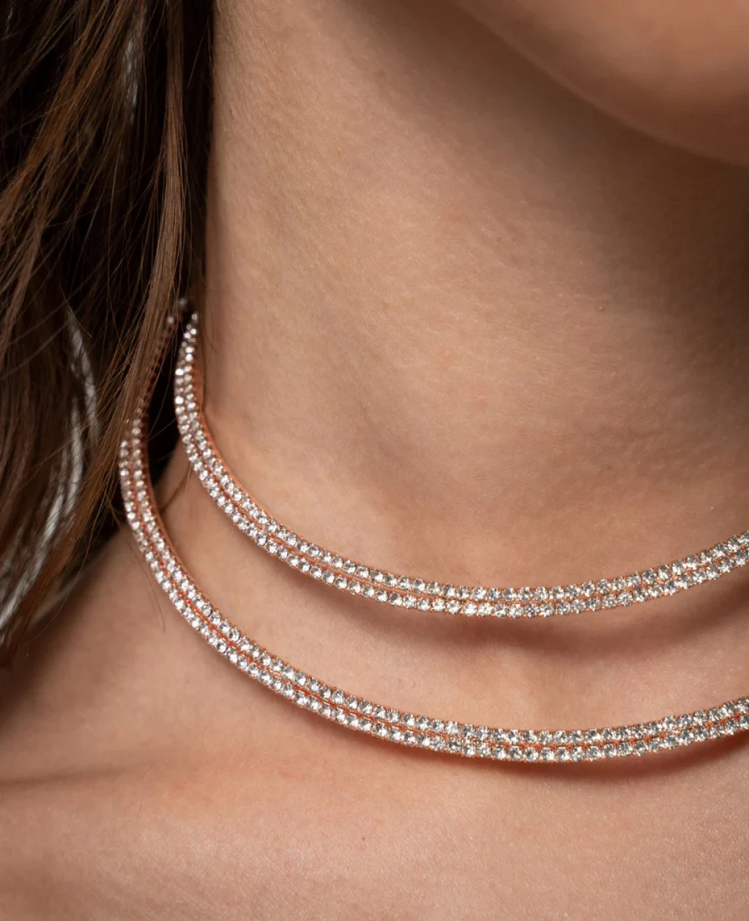 Labyrinth Choker Rose Gold and White by Talita London on curated-crowd.com