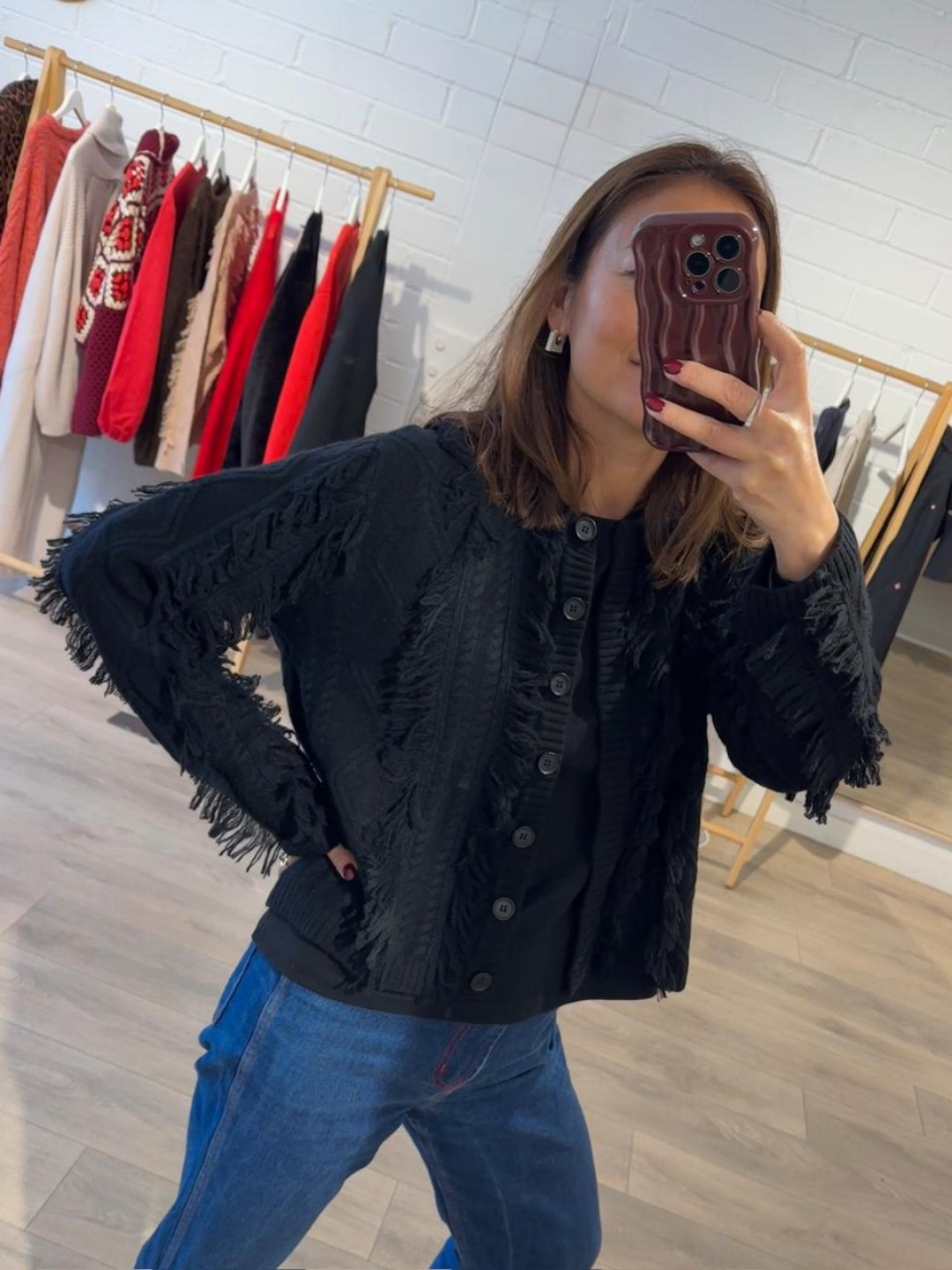 Fringe Cable Jacket by LOOP Cashmere on curated-crowd.com