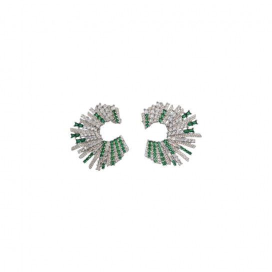 Starstruck Earrings in Green and White by Talita London on curated-crowd.com