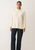 Boucle Sweater in Ivory by LOOP Cashmere on curated-crowd.com