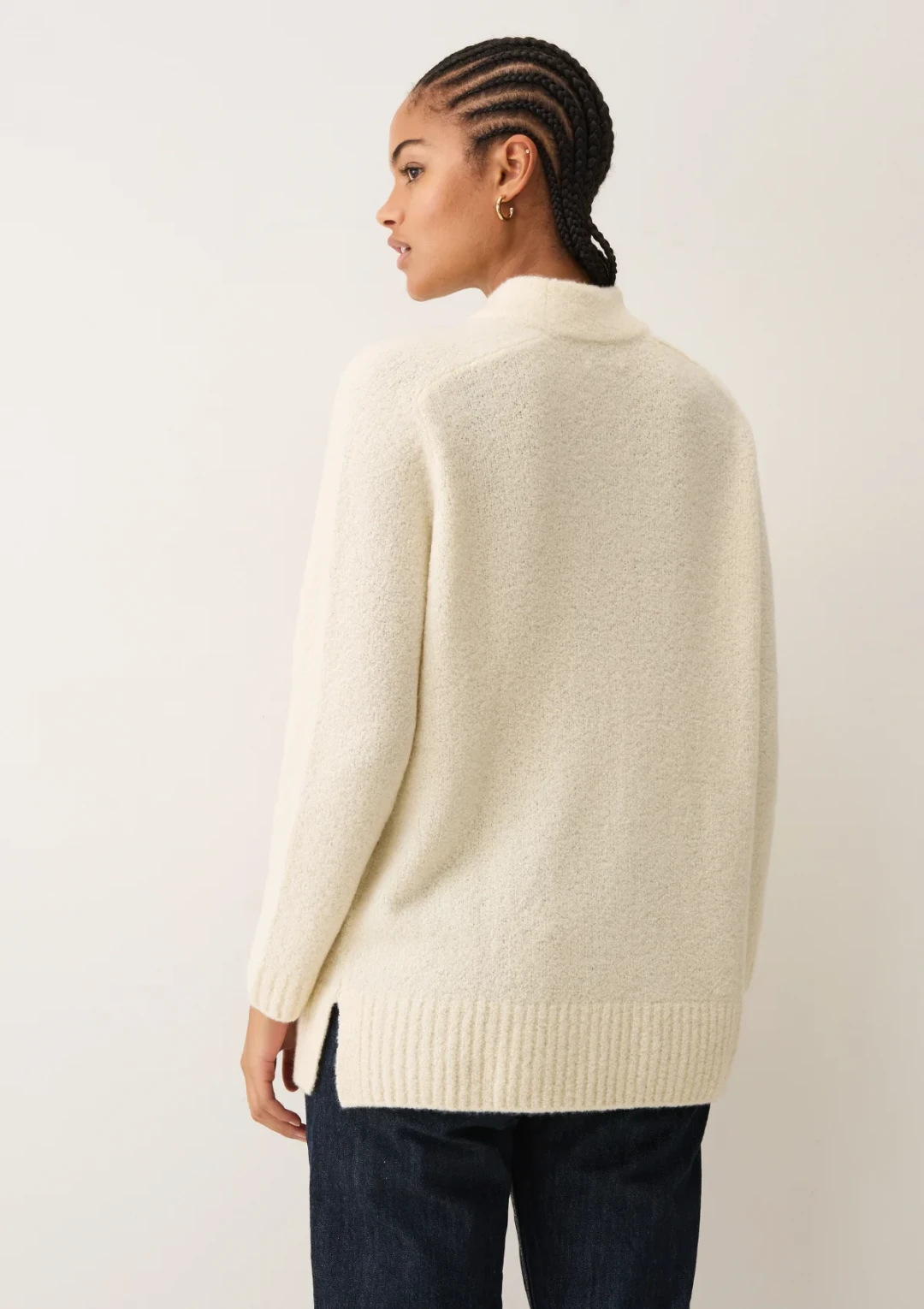 Boucle Sweater in Ivory by LOOP Cashmere on curated-crowd.com
