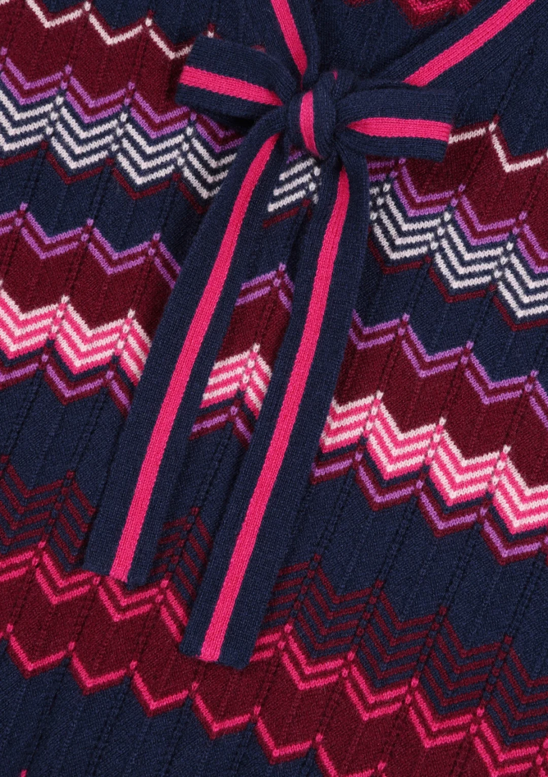 Chevron Stitch Tank in Pink & Navy Mix by LOOP Cashmere on curated-crowd.com