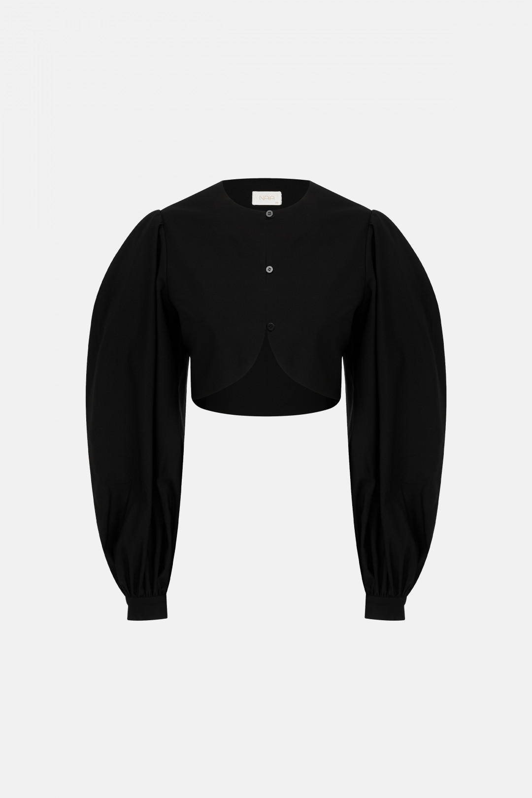 KIKI BALOON SHIRT / BLACK by NAIA on curated-crowd.com